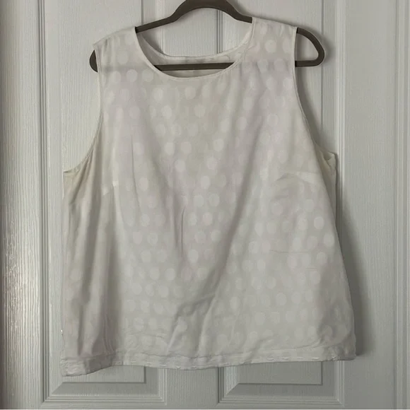 Talbots White Textured Tank Top - Picture 3 of 4